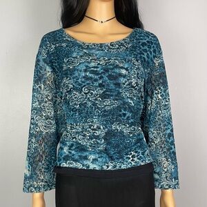 Y2K Blue Lace Top